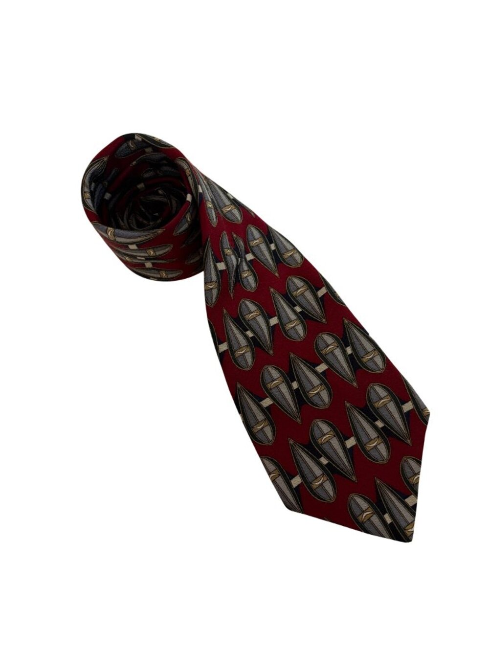 Surrey Red Silk Tie Knight Helmet Mens Necktie Accessory Office Work Formal Gift
